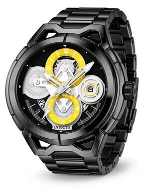 NEW 🏁 Invicta S1 Rally Men's 44mm Black  Gold Stainless Steel Watch 79009